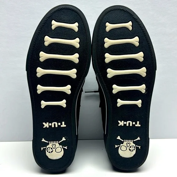 TUK Creeper Sneakers Black Platform Sneakers with Checkered Detail - Picture 6 of 8